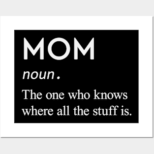 Mom Noun Dictionary Typography Posters and Art